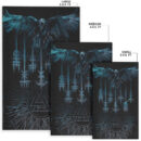 Ligerking Area Rug - Raven and Valknut Cyan Style Area Rug A94