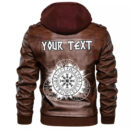 (Custom) Ligerking - Scandinavian Raven Axe Leather Jacket A35