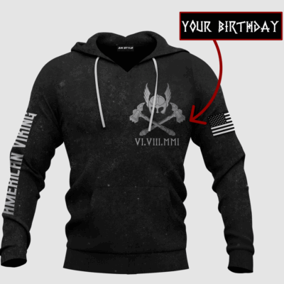 (Custom) Ligerking Clothing - Viking Until Valhalla Viking American Warrior Hoodie