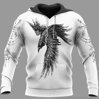 Ligerking Clothing - RAVEN VEGVISIR - VIKING Hoodie