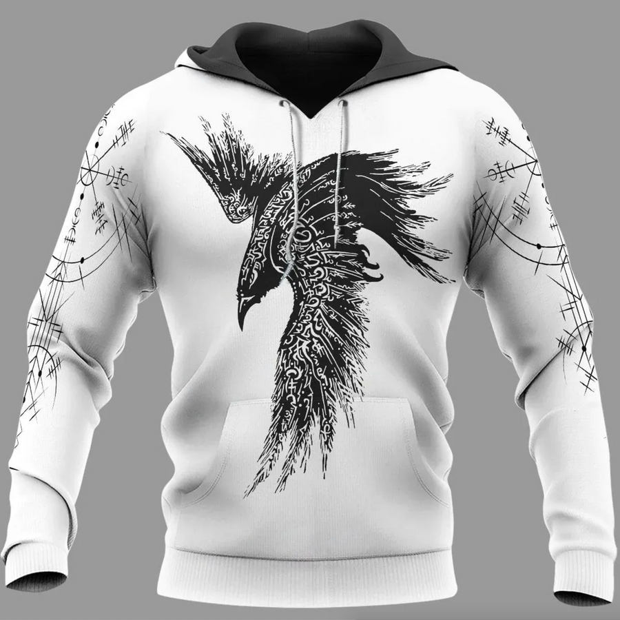 Ligerking Clothing - RAVEN VEGVISIR - VIKING Hoodie