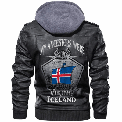 Ligerking - Viking Iceland Drakkar Zip Leather Jacket A31
