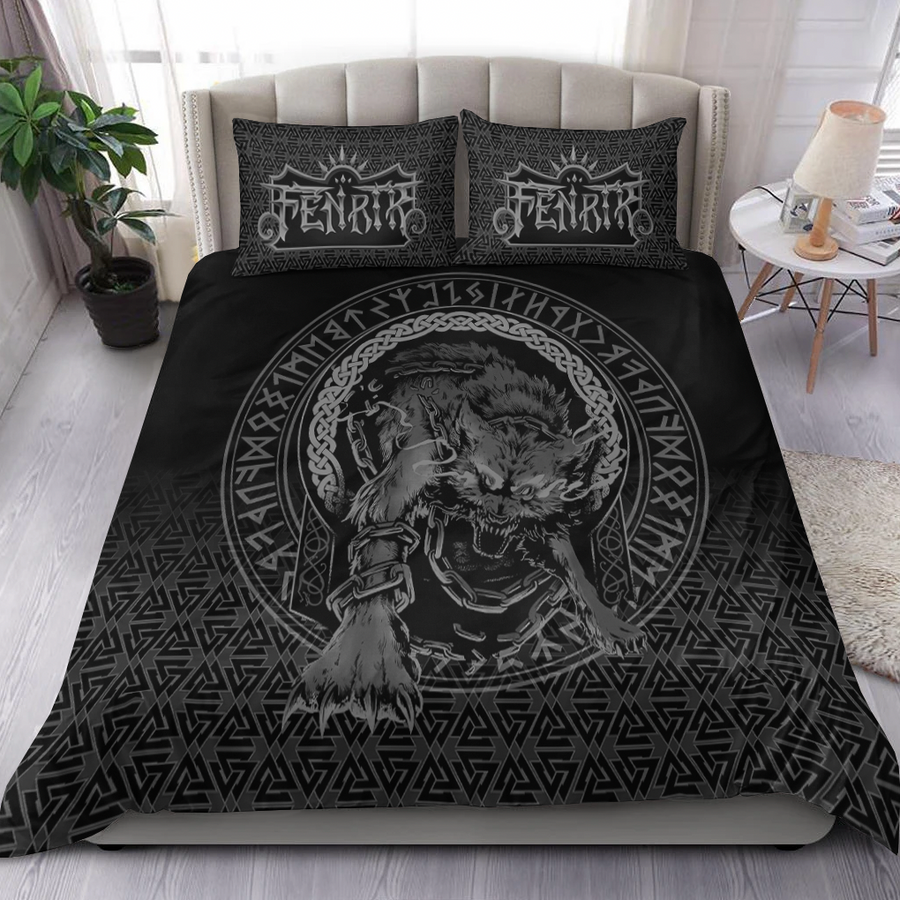 Viking Bedding Set - Fenrir Norse 3D Tattoo A31