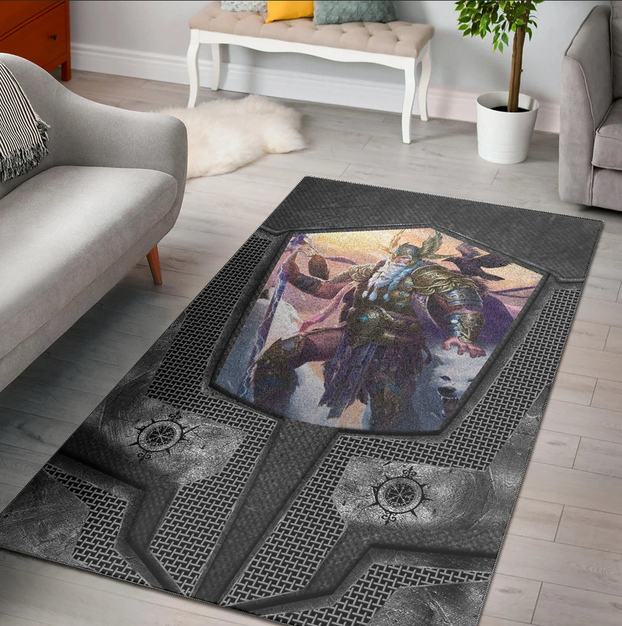 Ligerking Area Rug - Armor 3D Style Viking Odin A31