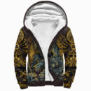 Ligerking - Sherpa Hoodie Warrior Viking Shield Skull A35
