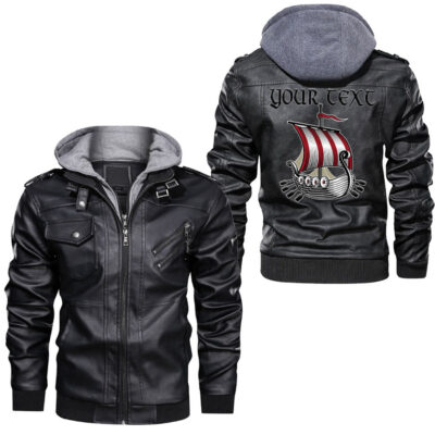 Ligerking - Raven Sweden Flag Leather Jacket A95