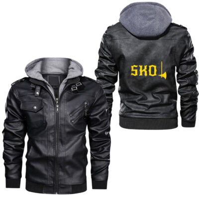 Ligerking - Skol Nation Purple White Gold Leather Jacket A35
