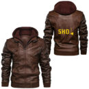 Ligerking - Skol Nation Purple White Gold Leather Jacket A35