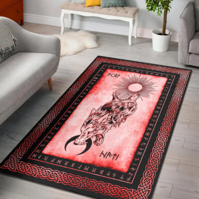 Ligerking Area Rug - Skoll and Hati Angry Red Area Rug A35