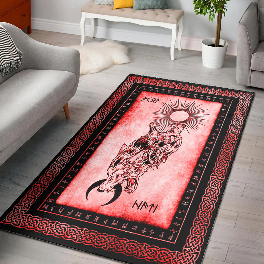 Ligerking Area Rug - Skoll and Hati Angry Red Area Rug A35