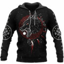 Ligerking Pullover Hoodie - Skoll and Hati With Vegvisir A35