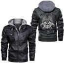 Ligerking - Skull And Owl Leather Jacket A95
