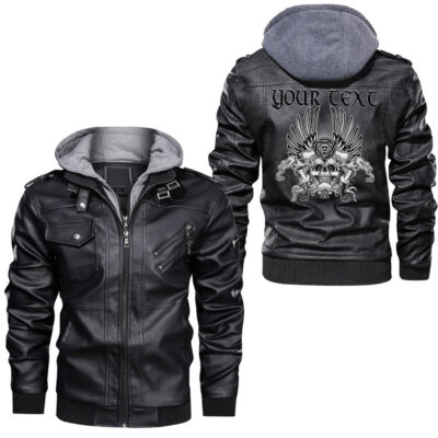 Ligerking - Skull And Owl Leather Jacket A95