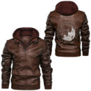 Ligerking - Swedish Sweden Swede Viking Ship Flag Leather Jacket A35