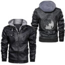 Ligerking - Swedish Sweden Swede Viking Ship Flag Leather Jacket A35