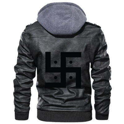Ligerking - Sun Tattoo Viking Leather Jacket A35