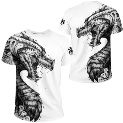 Ligerking Clothing - Viking Thor - Dragon White Celtic T-Shirt A35