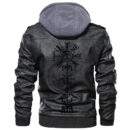 Ligerking - Swastika Religious Symbol Leather Jacket A35