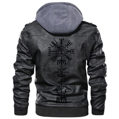 Ligerking - Swastika Religious Symbol Leather Jacket A35