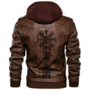 Ligerking - Swastika Religious Symbol Leather Jacket A35