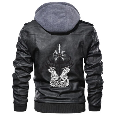 Ligerking - Tattoo Viking Leather Jacket A35