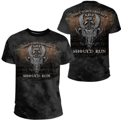 Ligerking - That Which Does Not Kill Me Should Run Viking Roots T-Shirt A7