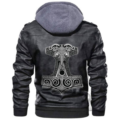 Ligerking - Thor Hammer Mjolnir Leather Jacket A35
