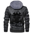Ligerking - The Black Sun and Oak Leafs Leather Jacket A35