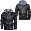 Ligerking - Til Valhalla Patriotic Viking US Flag Leather Jacket A35