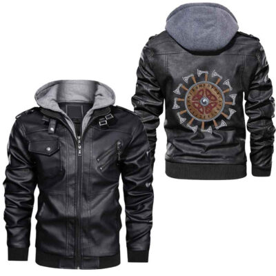 Ligerking - Scandinavia Dragon and Shield Leather Jacket A35