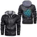 Ligerking - Viking Christmas Yule Deck The Halls Fa Valhalla La Leather Jacket A35