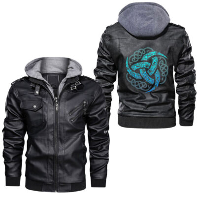 Ligerking - Viking Christmas Yule Deck The Halls Fa Valhalla La Leather Jacket A35