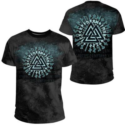 Ligerking - Valknut Viking Warrior Symbol Triangle T-Shirt A7