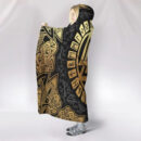 Ligerking Hooded Blanket - Valknut and Rune Gold Round A35