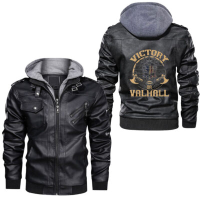 Ligerking - Viking Asatru Where is Fenrir when we need Ragnarok Leather Jacket A35