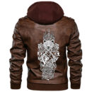 Ligerking - Vegvisir Tattoo Leather Jacket A35