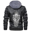 Ligerking - Vegvisir Tattoo Leather Jacket A35