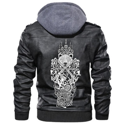 Ligerking - Vegvisir Tattoo Leather Jacket A35