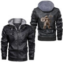 Ligerking - Viking Beard Scandinavia Warrior Nordic Mythology Thor Leather Jacket A35