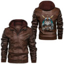 Ligerking - ViKing Celtic Fenrir Wolf Of Odin Viking Leather Jacket A35