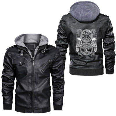 Ligerking - Viking Costume Easy Lazy Dane North Halloween Boys Men Leather Jacket A35