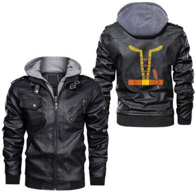 Ligerking - Viking Fenrir Monstrous Wolf Norse Mythology Symbol Leather Jacket A35