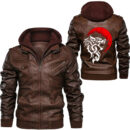 Ligerking - Viking Fenrir Wolf Blood Moons Leather Jacket A35