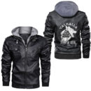Ligerking - Viking Fenris Wolf Pup Valknut Symbol Leather Jacket A35