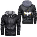 Ligerking - Viking Gym Calm Mind Strong Heart Violent Hands Norsemen Leather Jacket A35