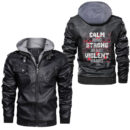 Ligerking - Viking Nordic That Which Does Not Kill Me Should Run Leather Jacket A35