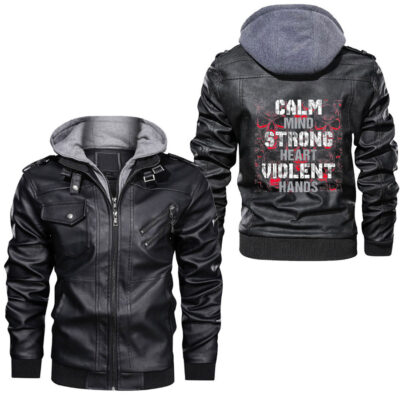 Ligerking - Viking Nordic That Which Does Not Kill Me Should Run Leather Jacket A35