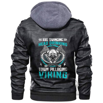 Ligerking Jacket - Viking Die Strong In Battle Leather Jacket A31