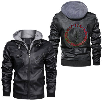 Ligerking - Viking Odin Gift Norse Mythology Valhalla Leather Jacket A35