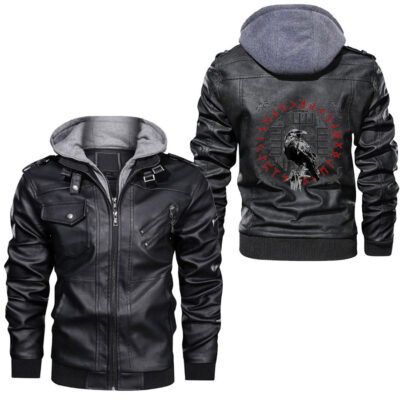 Ligerking - Viking Raven Leather Jacket A35